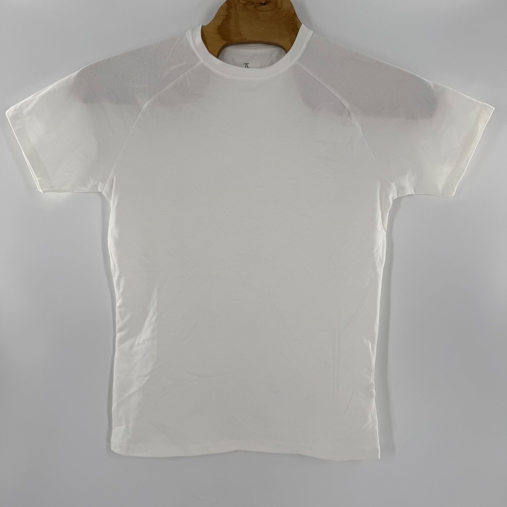 Tailored Athlete Muscle Fit T-Shirt Mens Large White Raglan Sleeve Basic Tee